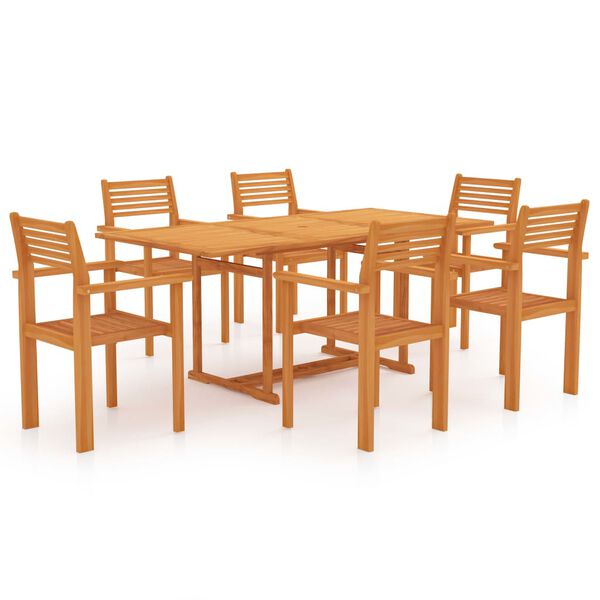 vidaXL Ensemble &agrave; manger de jardin 9 pcs Bois de teck massif