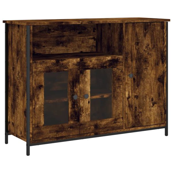 vidaXL Buffet chêne fumé 100x35x75 cm bois d'ingénierie