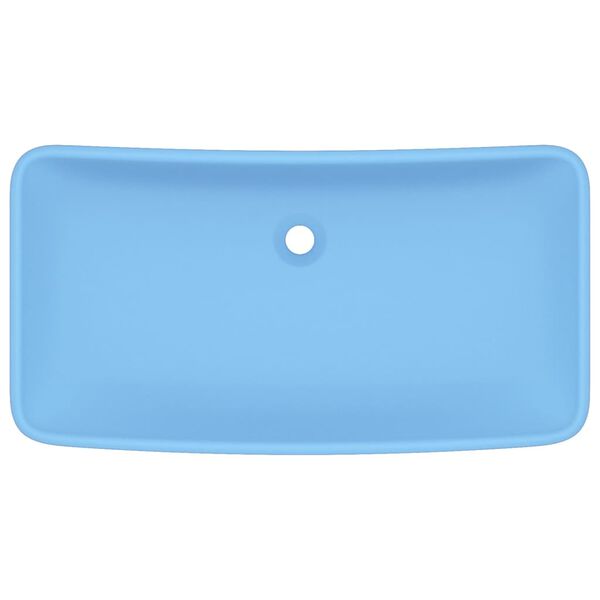 vidaXL Lavabo de luxe rectangulaire Bleu clair mat 71x38 cm Céramique
