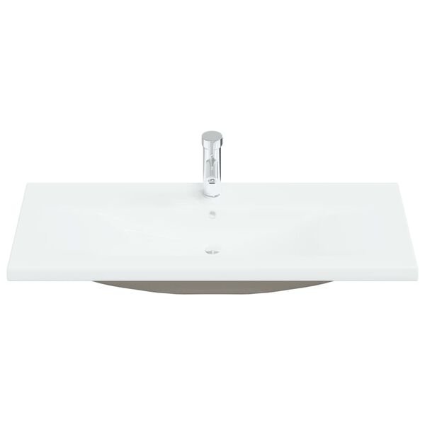 vidaXL Lavabo encastré avec robinet 101x39x18 cm Céramique Blanc