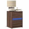 vidaXL Armoire de chevet et lumi&egrave;res LED ch&ecirc;ne marron bois ing&eacute;nierie