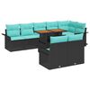vidaXL Ensemble de canap&eacute; de jardin 9 pc Noir Poly rotin