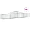 vidaXL Paniers &agrave; gabions arqu&eacute;s 20 pcs 300x50x40/60 cm fer galvanis&eacute;