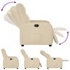 vidaXL Fauteuil inclinable Cr&egrave;me Tissu