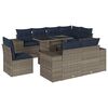 vidaXL Ensemble de canap&eacute; de jardin 9 pcs avec coussins gris r&eacute;sine tress&eacute;e