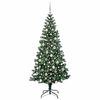 vidaXL Sapin de No&euml;l artificiel pr&eacute;-&eacute;clair&eacute; Vert 210 cm PVC et m&eacute;tal