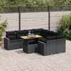 vidaXL Salon de jardin 9 pcs avec coussins noir r&eacute;sine tress&eacute;e