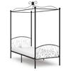 vidaXL Cadre de lit &agrave; baldaquin sans matelas noir m&eacute;tal 90x200 cm
