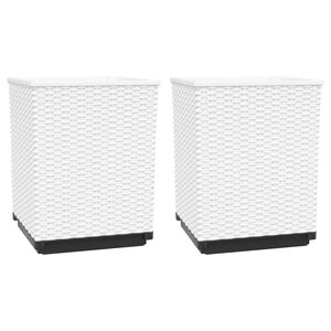 vidaXL Jardini&egrave;res 2 pcs blanc 30x30x37 cm polypropyl&egrave;ne