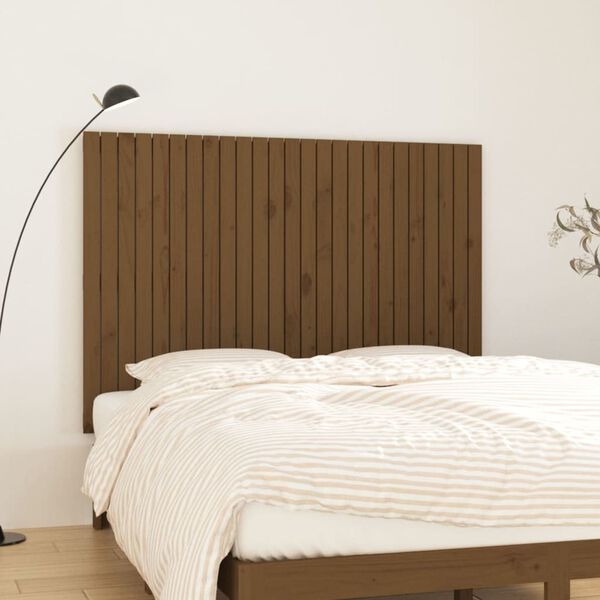 vidaXL T&ecirc;te de lit murale Marron miel 159,5x3x110cm Bois massif de pin