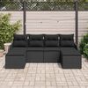 vidaXL Ensemble de canap&eacute; de jardin avec coussin 6 pcs Noir Poly rotin