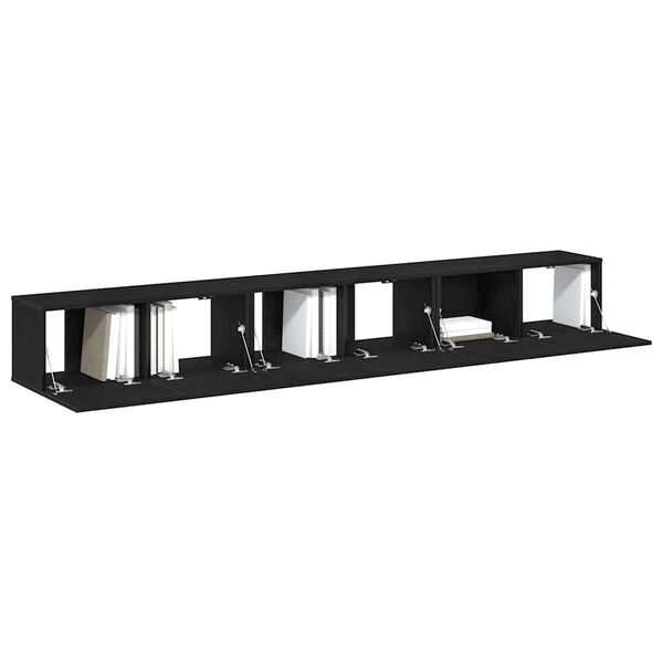 vidaXL Ensemble meuble TV 3 pcs Ch&ecirc;ne noir 80 x 30 x 30 cm