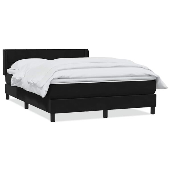 vidaXL Sommier &agrave; lattes de lit avec matelas noir 160x220 cm velours