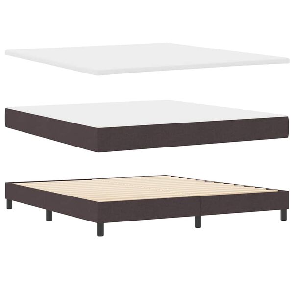 vidaXL Lit &agrave; ressorts avec matelas Marron fonc&eacute; 180 x 200 cm tissu