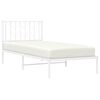 vidaXL Cadre de lit m&eacute;tal sans matelas avec t&ecirc;te de lit blanc 90x190cm