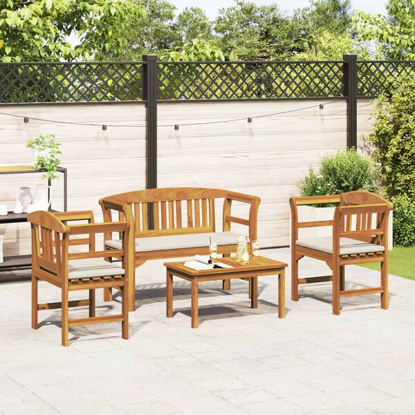 vidaXL Ensemble de salon Rose de jardin 4 pcs Naturel