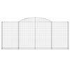 vidaXL Paniers &agrave; gabions arqu&eacute;s 15 pcs 300x30x120/140 cm fer galvanis&eacute;