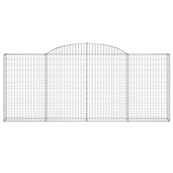 vidaXL Paniers &agrave; gabions arqu&eacute;s 15 pcs 300x30x120/140 cm fer galvanis&eacute;