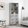 vidaXL Buffet haut Gris b&eacute;ton 69,5x34x180 cm Bois d'ing&eacute;nierie