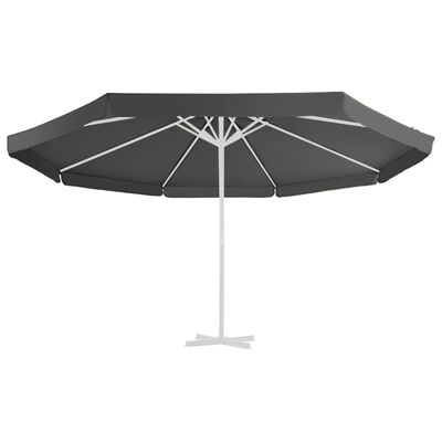 vidaXL Tissu de remplacement pour parasol d'extérieur Anthracite 500cm