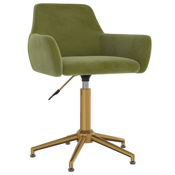 vidaXL Chaises pivotantes &agrave; manger lot de 4 Vert clair Velours