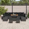 vidaXL Ensemble de canap&eacute; de jardin 10 pcs Noir Poly rotin
