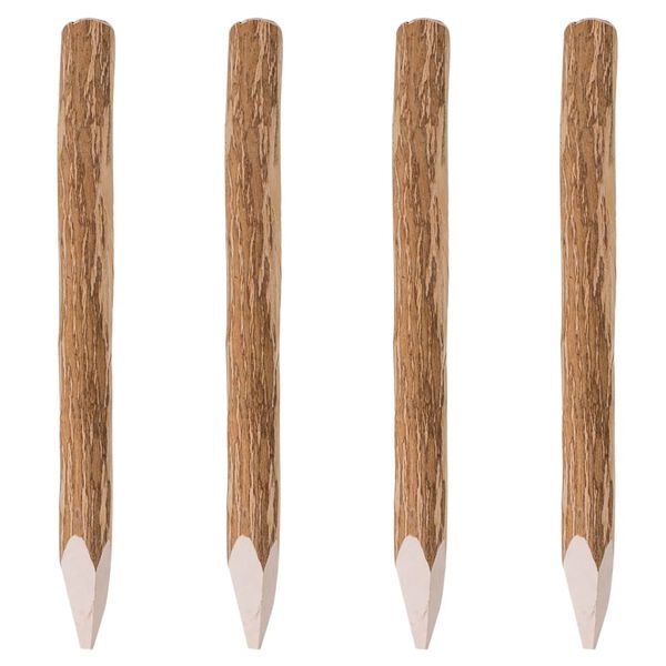 vidaXL Poteaux pointus de cl&ocirc;ture 4 pcs Bois de noisetier 90 cm