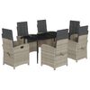 vidaXL Ensemble &agrave; manger de jardin et coussins 7 pcs gris clair rotin