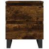 vidaXL Table de chevet ch&ecirc;ne fum&eacute; 40x35x50 cm bois d&rsquo;ing&eacute;nierie