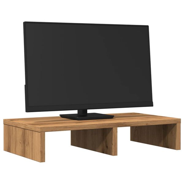 vidaXL Support de moniteur ch&ecirc;ne artisanal 50x27x10 cm bois ing&eacute;nierie