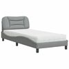 vidaXL Lit avec matelas Hvar gris clair 90x200 cm tissu