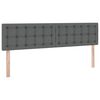 vidaXL Lit de Rangement Gris fonc&eacute; 200 x 200 cm Cuir synth&eacute;tique