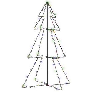 vidaXL Arbre de No&euml;l c&ocirc;ne 160 LED d'int&eacute;rieur/d'ext&eacute;rieur 78x120 cm