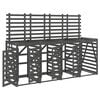 vidaXL Abri pour poubelle quadruple sur roulettes gris bois de pin