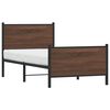 vidaXL Cadre de lit en m&eacute;tal sans matelas ch&ecirc;ne marron 90x200 cm