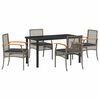 vidaXL Ensemble de salle &agrave; manger pour jardin 5 pcs Gris polyrotin