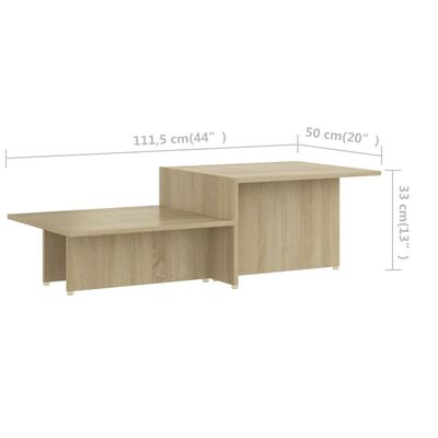 vidaXL Table basse Chêne sonoma 111,5x50x33 cm Bois d'ingénierie