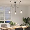 VidaXL Lampe suspendue avec 3 porte-lampes E27 noir métal