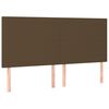 vidaXL Tête de lit à LED Marron foncé 200x5x118/128 cm Tissu