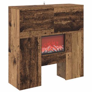 vidaXL Chemin&eacute;e &eacute;lectrique Bois ancien 75 x 24,5 x 75 cm