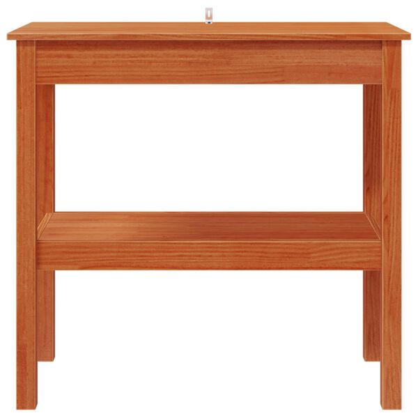 vidaXL Table console avec &eacute;tag&egrave;re Brun Cir&eacute; 80 x 40 x 75 cm Pin massif