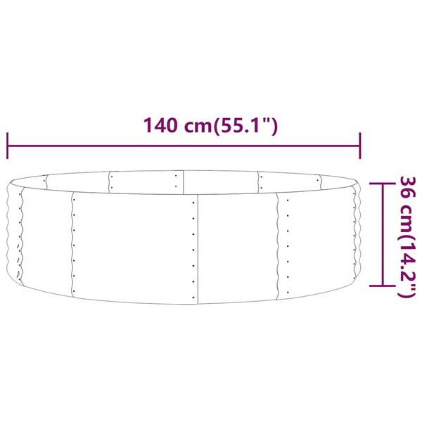 vidaXL Lit sur&eacute;lev&eacute; de jardin Acier galvanis&eacute; 140x140x36cm Vert