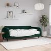 vidaXL Lit de jour avec matelas vert fonc&eacute; 100x200 cm velours