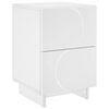 vidaXL Table de chevet Blanc 33,5 x 34,5 x 50 cm Bois d'ing&eacute;nierie