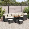 vidaXL Ensemble de canap&eacute; de jardin avec coussin 9 pcs Noir et cr&egrave;me