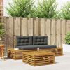vidaXL Ensemble de canap&eacute;s d'ext&eacute;rieur 3 Pi&egrave;ce Naturel et Anthracite
