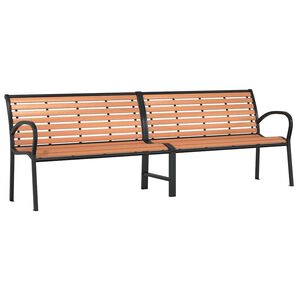 vidaXL Banc de jardin marron 231 cm bois et acier enduit de poudre