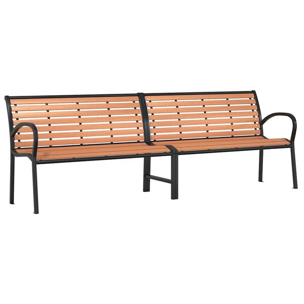 vidaXL Banc de jardin marron 231 cm bois et acier enduit de poudre