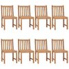 vidaXL Chaises de jardin lot de 8 avec coussins Bois de teck massif