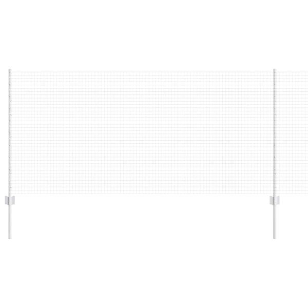 vidaXL Cl&ocirc;ture avec poteau Argent&eacute; 1 x 25 m Acier